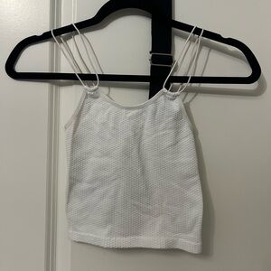 White Textured Tank Top